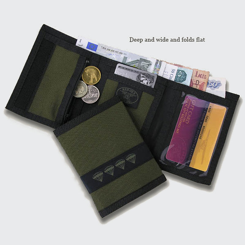 Homme Tri-Fold Ripper Portefeuille Garçons Bottes Velcro Sac de voyage Coin Card Holder 